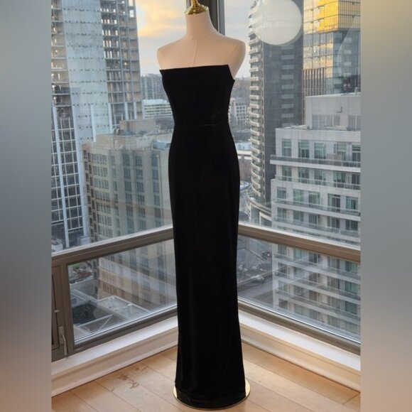 🆕 BRONX & BANCO 🧿 NWOT Florentina Corset Gown, Black Velvet, Sz M US 6 - Picture 4 of 13